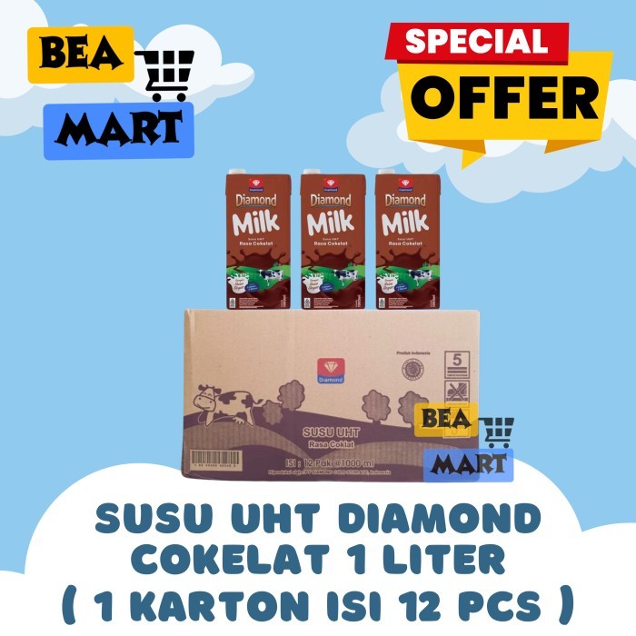 

Susu UHT Diamond Coklat 1Ltr | Cokelat Milk 1 Liter 1 Dus Karton Isi 12 Pcs