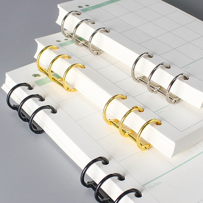 

2 Pcs Metal Loose Leaf Book Binder Rings Calendar Circle 3 Rings for Notebook Album Scrapbook Clips Kawaii Desk Accessories