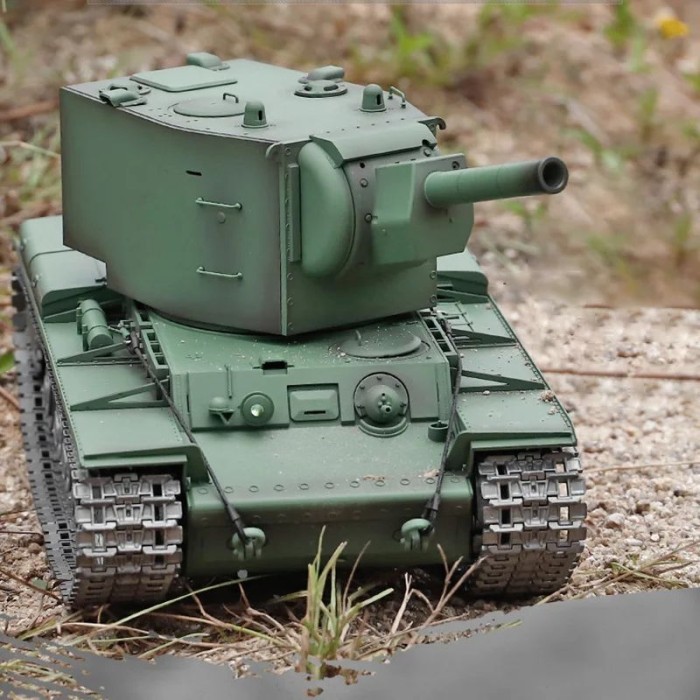 Mainan Hobby Miniatur Henglong RC Tank Millitary 3949-1 Pro Russia KV-2 1/16 Scale 2.4Ghz