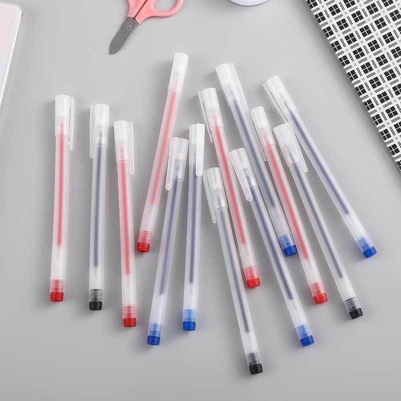 

1 pcs Pulpen Gel 0.5mm Bolpoin Pena Pulpen Tinta Gel Cair Pena Transparant Pen Gel