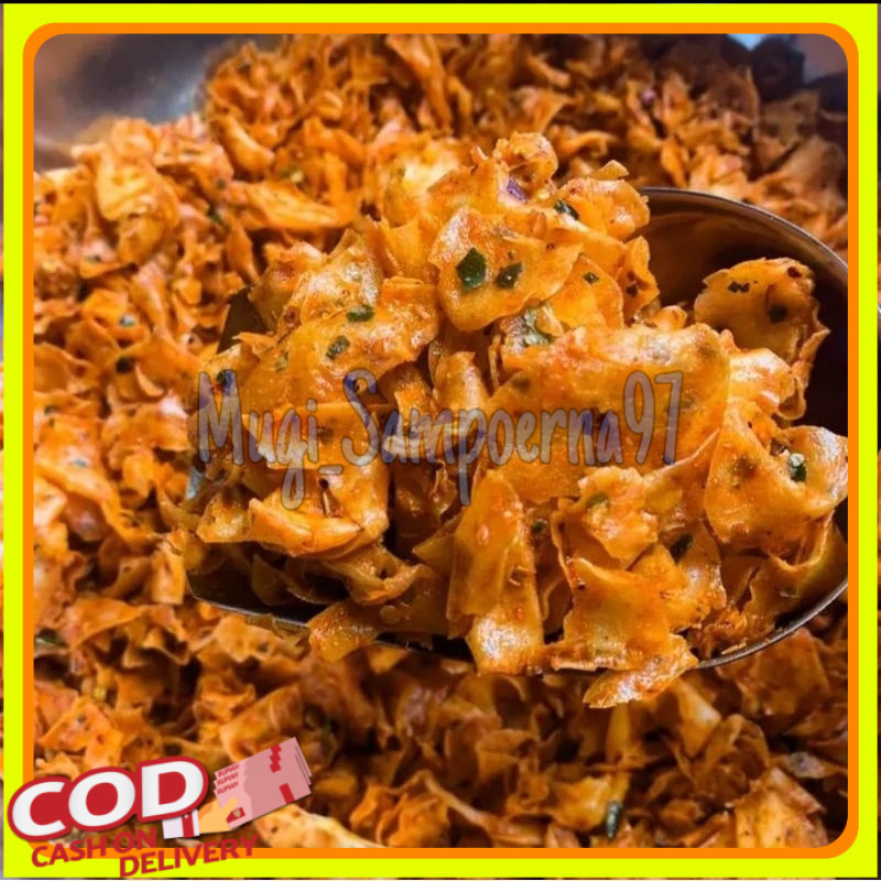 

1KG- KERIPIK SINGKONG KRIWIL PEDAS DAUN JERUK renyak tidak alot