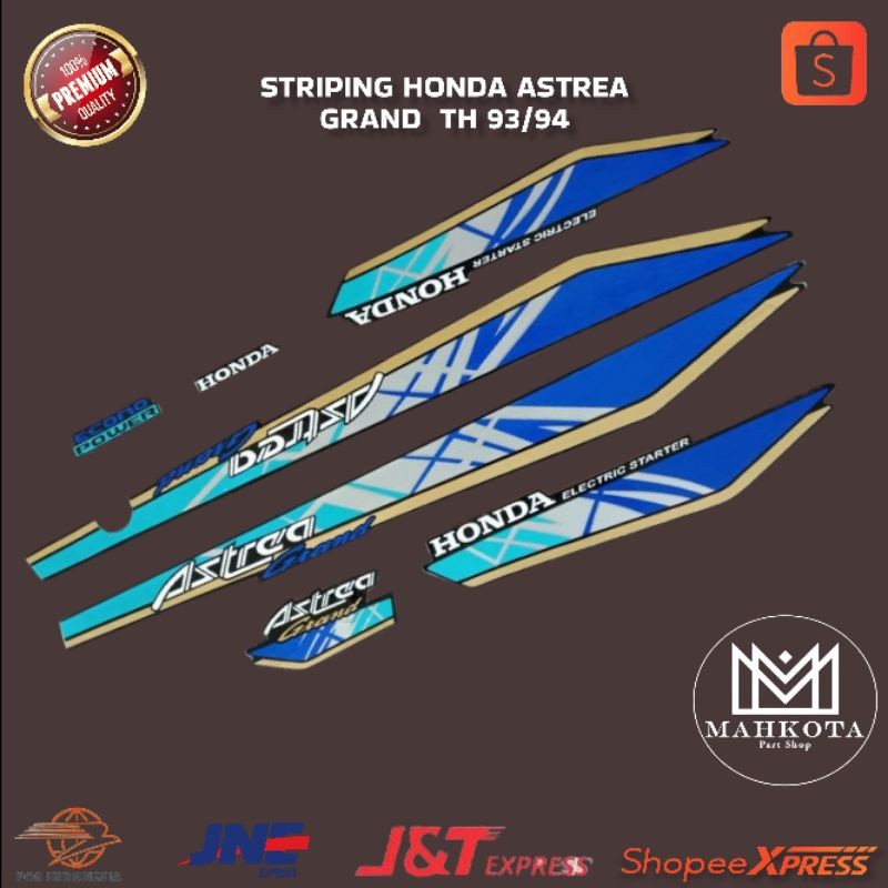 STRIPING LIST STIKER MOTOR HONDA ASTREA GRAND BULUS TAHUN 1993 1994  WARNA KOMBINASI BIRU MUDA COKLA