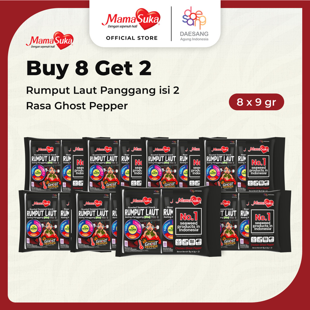

Buy 8 Get 2 MamaSuka - Rumput Laut Panggang Ghost Paper Isi 2 4,5 gr