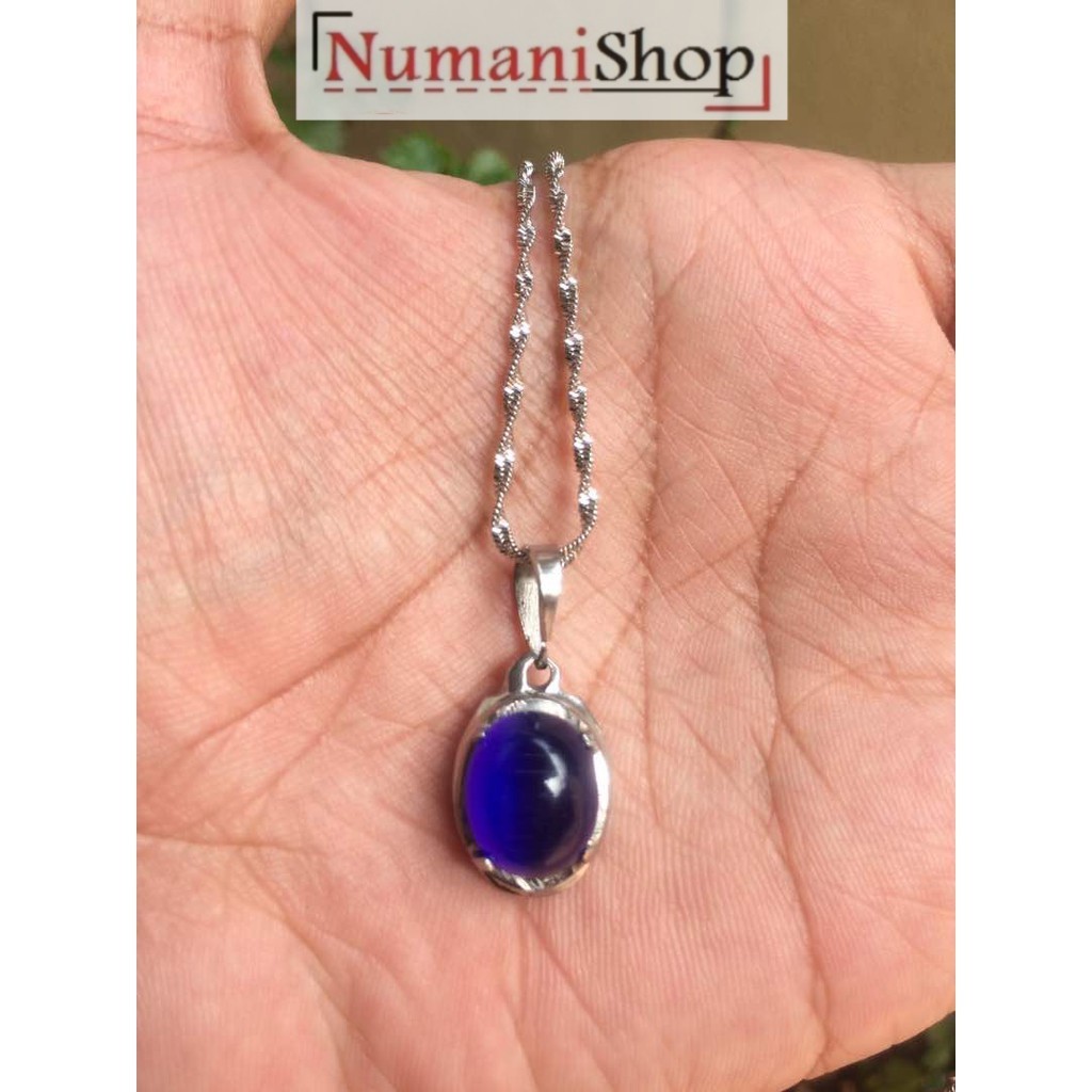 Liontin Titanium Batu Permata King Saphire HQ