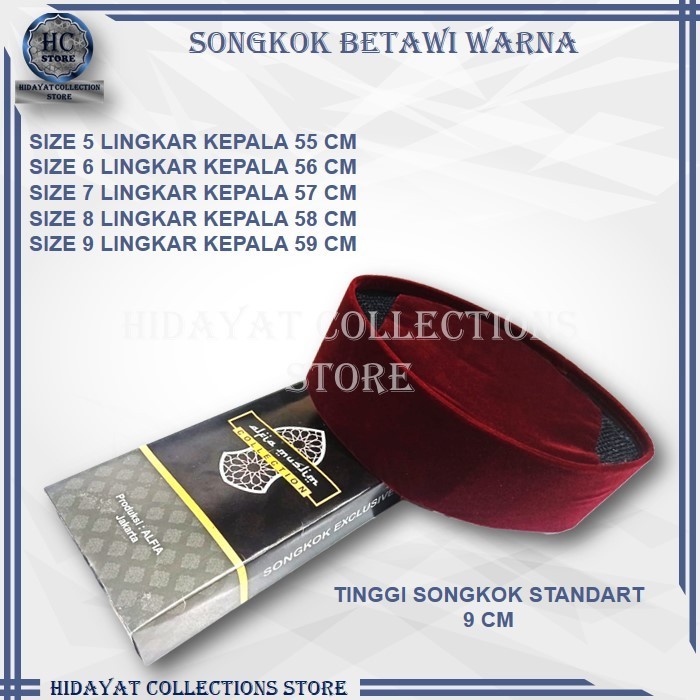 Model Terbaru Peci Kopiah Songkok Merah Marun Peci Pitung Betawi - MERAH MARUN, NO.5