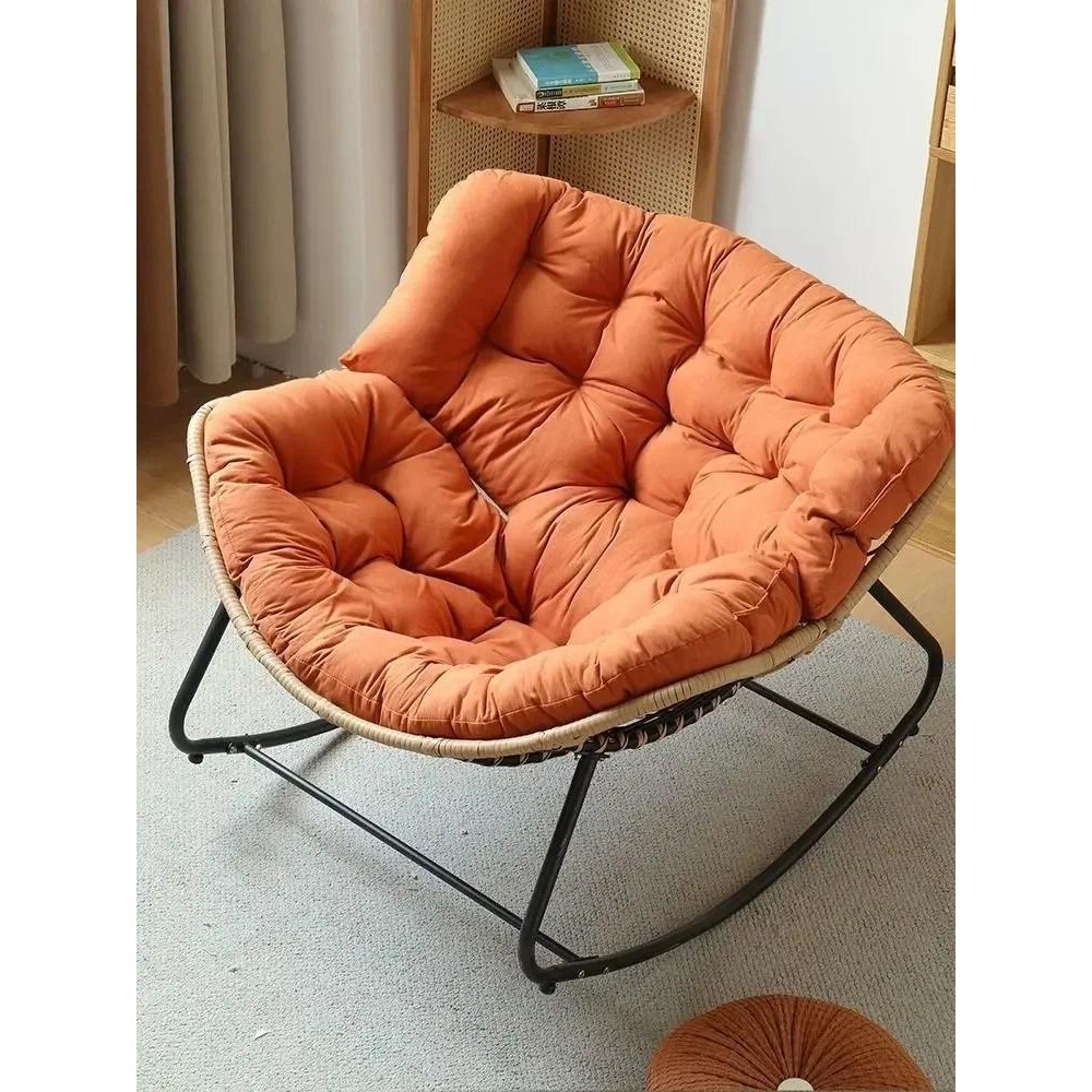 Lazy Recliner Sofa Upholstered Rocking Chair Balcony Leisure Sofa Chair Living Room Bedroom Balcony 