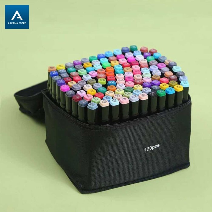 

spidol warna warni dual side fine art brush art marker set