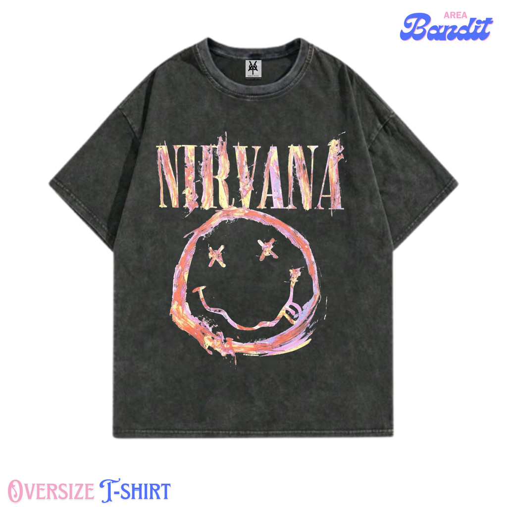 Bandit Area "nirvana" Oversized T-shirt washing washed