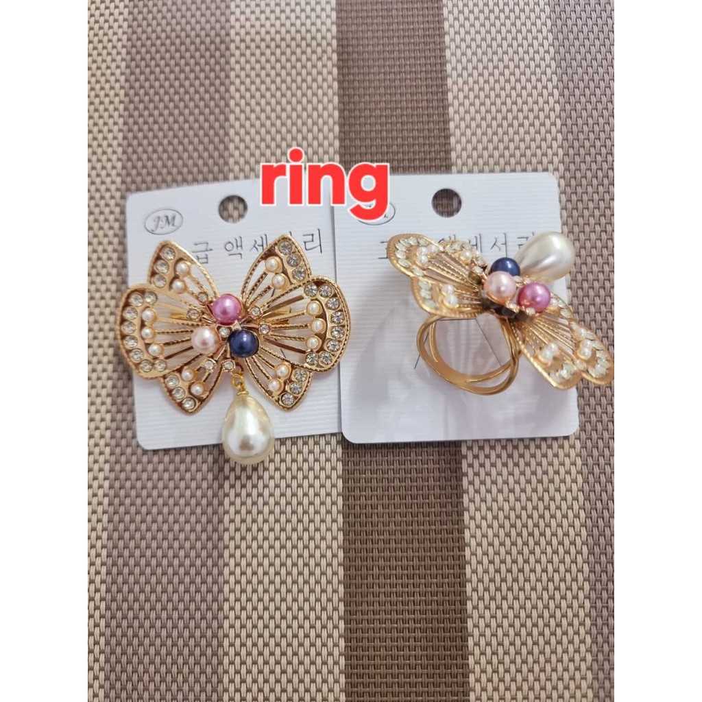 Ring hijab Motif Pita Mutiara Pastel Pink Ring Scrave ring Hijab terbaru ring Hijab Korea Motif pita