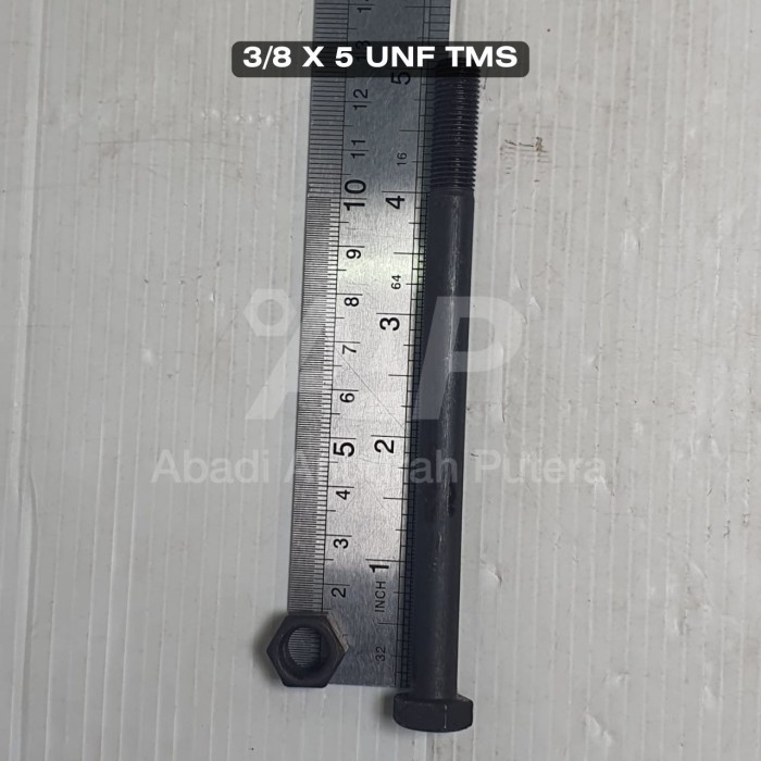 Baut Mur Baja Grade 8.8 UNF 3/8 x 5 drat halus