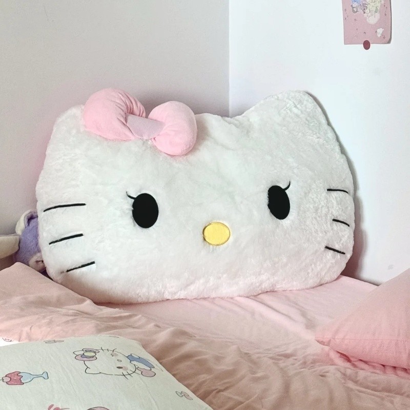 

Sanrio Big Size Hello Kitty Back Cushion Stuffed Anime Sofa Bed White Cat Pillow Cuddly Plushies Washable Home Decor Gifts Girl