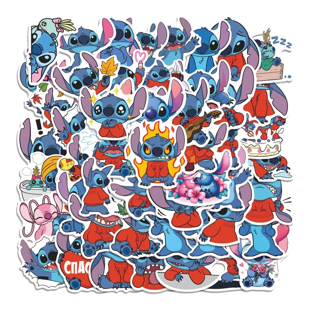 

COD 50 Pcs Stiker STITCH IN SWEATER Lucu Anti Air Untuk Dekorasi Notebook Sepeda Skateboard Handphone
