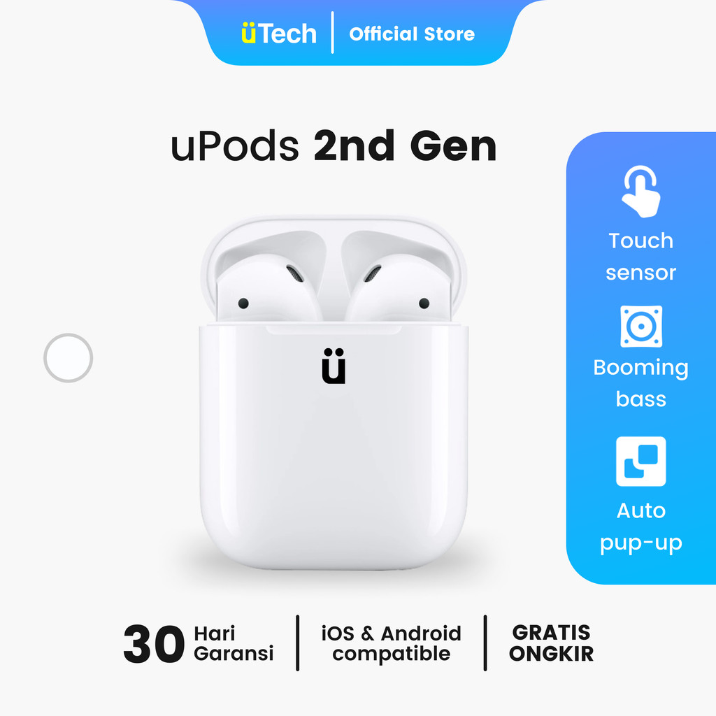 uPods Gen 2 TWS Wireless Charging Case [ Highest Upgrade + IMEI + Serial Detected ] by uTech Indones