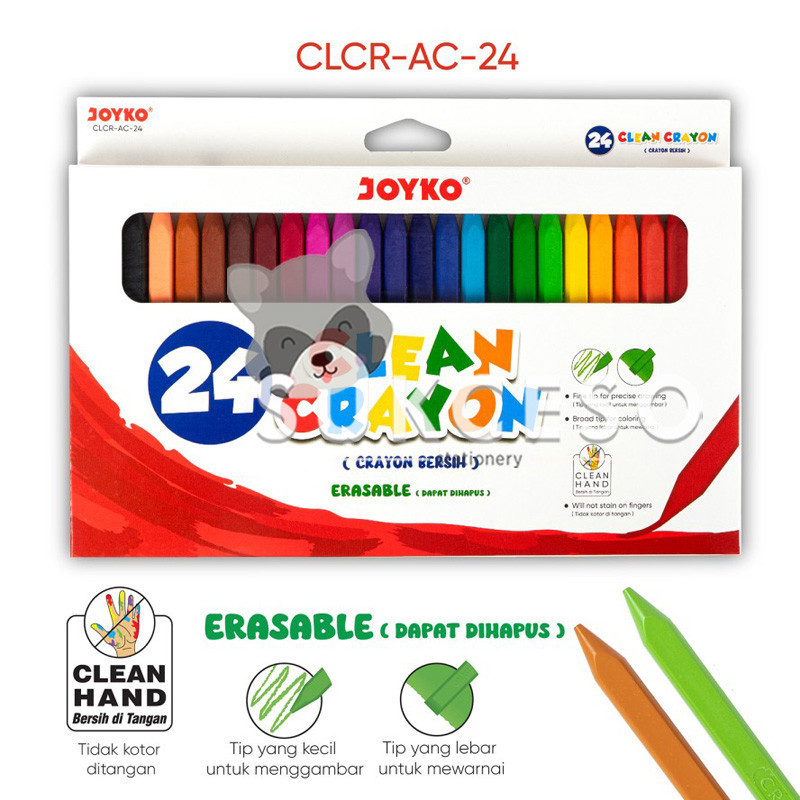 

Joyko Clear Crayon Erasable CLCR-AC-24 Krayon Bisa Dihapus