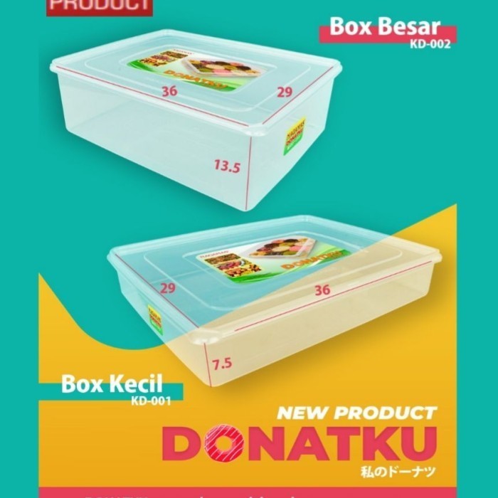 Kotak Donat Plastik Kecil Besar DONATKU Dragon Tempat Kue Roti - kecil  - besar