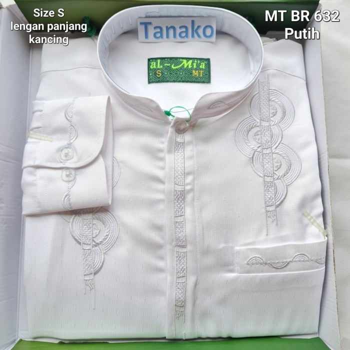Baju Koko aL-Mi'a Lengan panjang kancing/manset. - XL Coklat