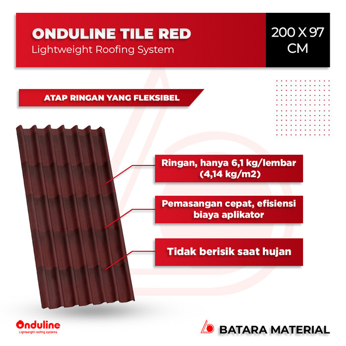 Atap Onduline Tile Original Murah Warna Merah