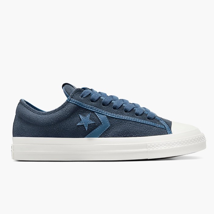 Sepatu Sneakers Pria Converse Star Player 76 Suede Midnight Pass lakeside Blue Original A10568C
