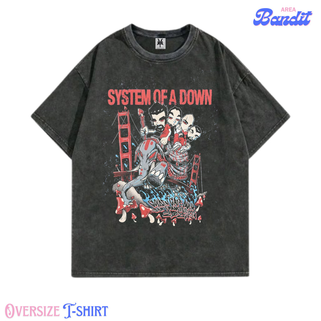 BANDITAREA "system of a down tour" Kaos Oversize / T-Shirt Oversized / washing / washed / Vintage te