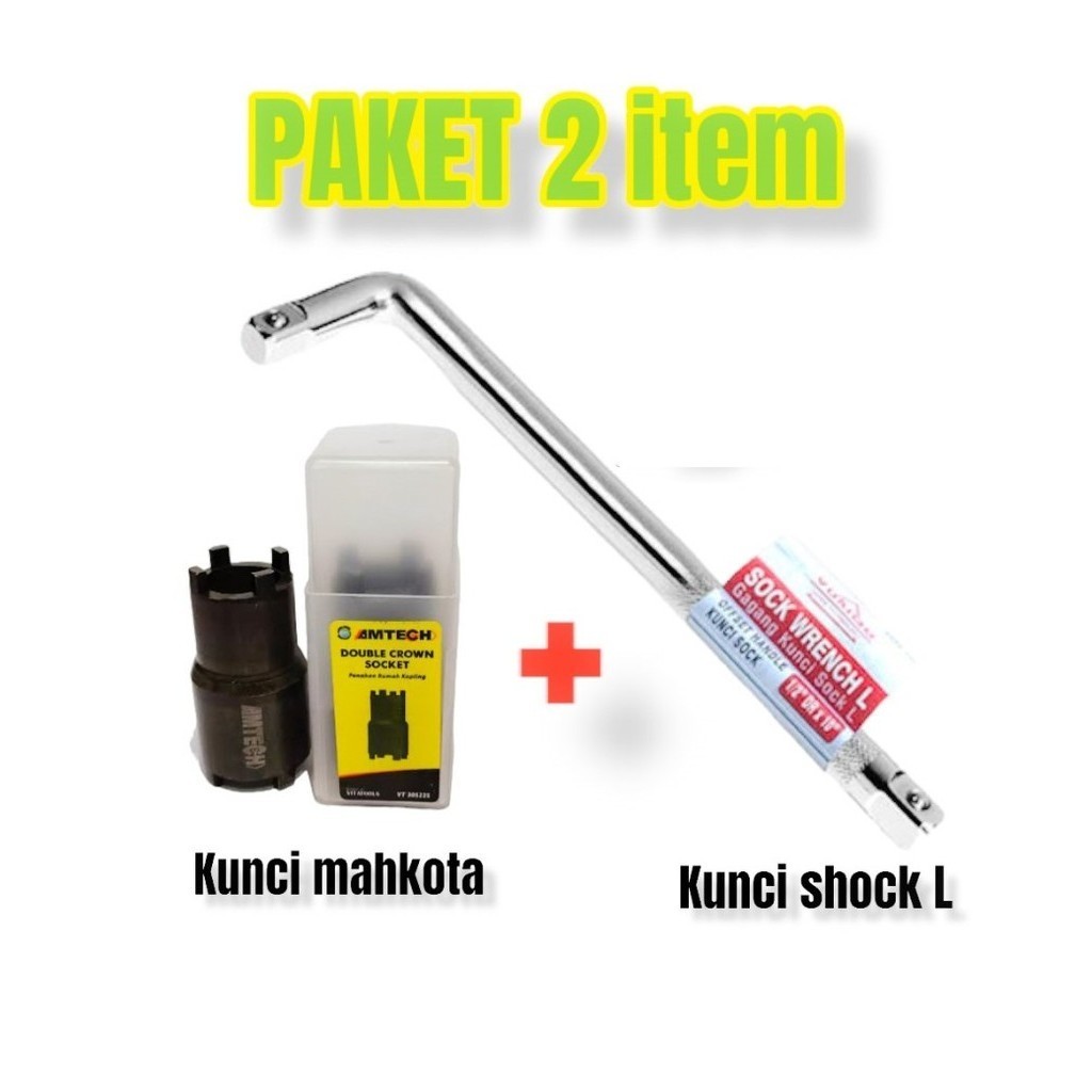 paket DOUBLE CROWN SOCKET KUNCI MAHKOTA GANDA KOPLING GAGANG SOK L 1/2