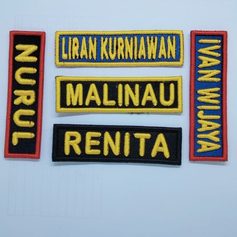 Bordir Bordir Nama Timbul Satuan / Bet Timbul Nama Custom /