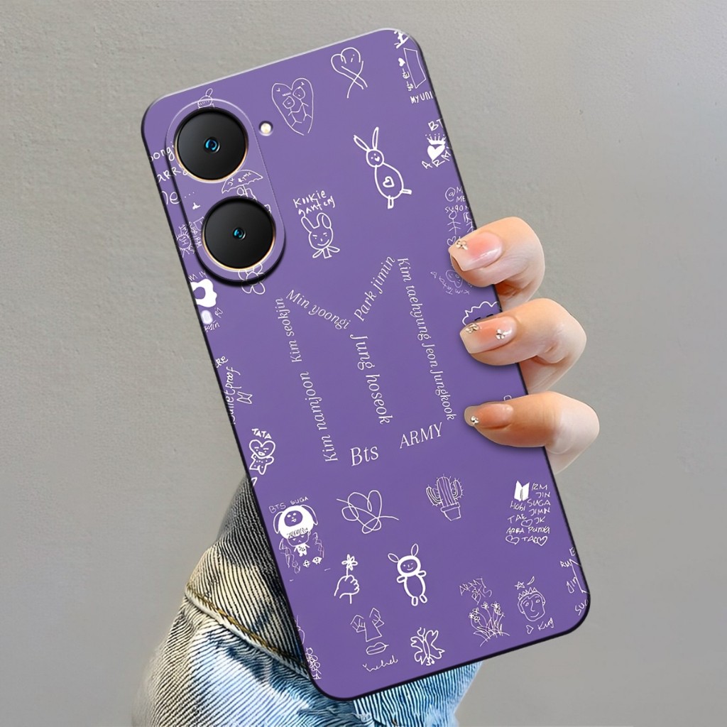 Softcase Hp Vivo Y18 4G/ Y03 Terbaru 2024 Case Fashion Motif BTS Case Vivo Y18 4G Silikon Tpu Pro Ca