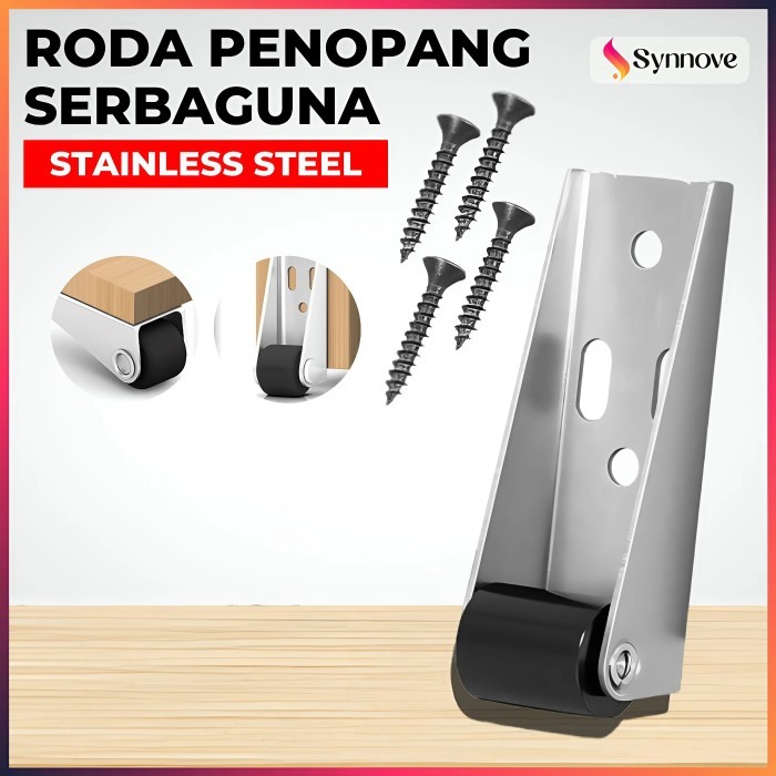 Roda Kaki Meja Door Seal Bawah Pintu Stainless Steel Roda Pintu Roda Geser Roda Rel Lemari Roller Sl