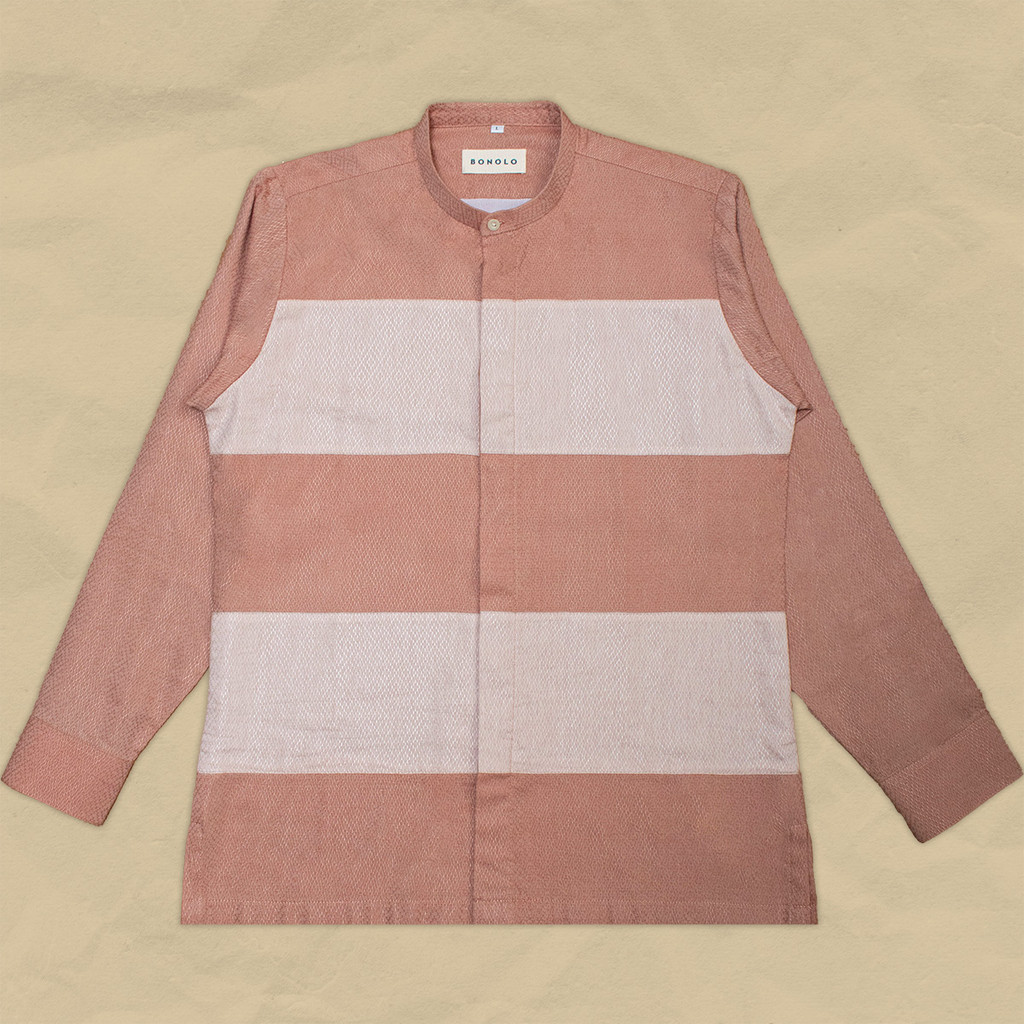 Galim Brown - Bonolo Kemeja Tenun Lengan Panjang