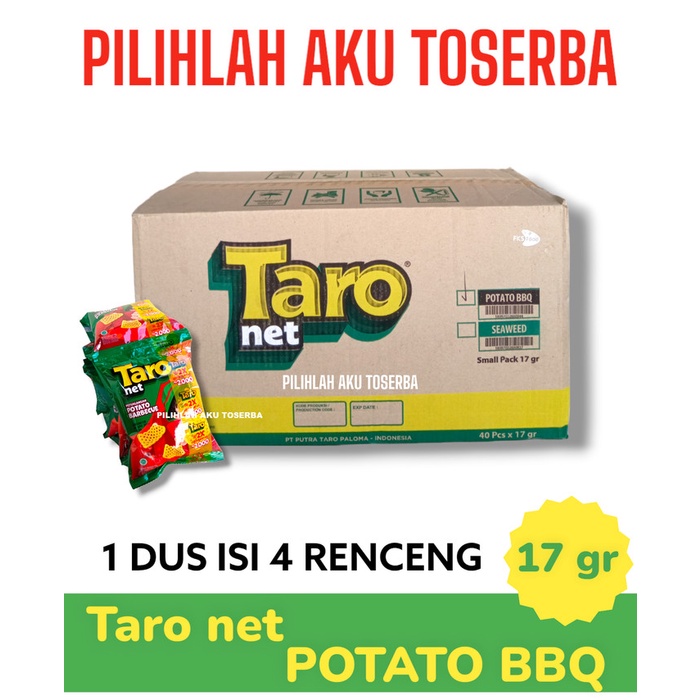 

Taro NET Snack POTATO BARBEQUE BBQ RENCENG - ( HARGA 1 DUS )