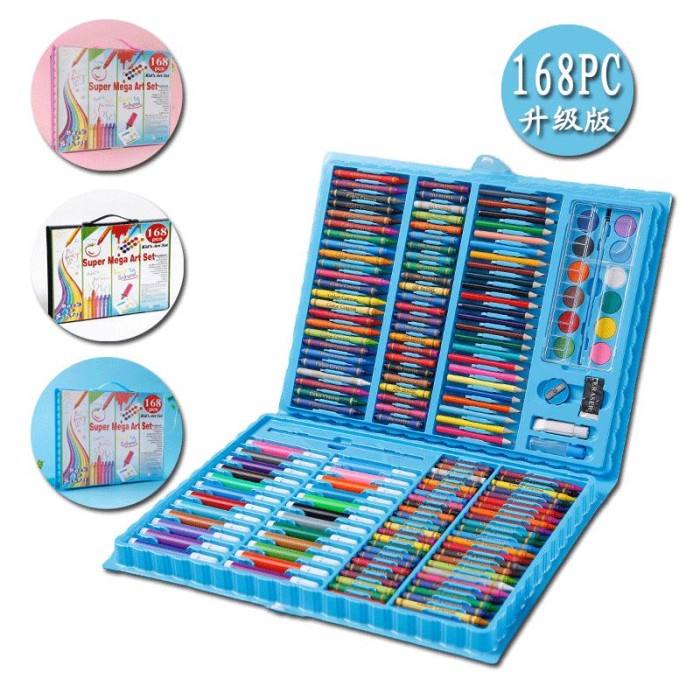 

Crayon Anak 150 Pcs Pensil Warna Alat Lukis Set Crayon Set Kado Ultah - Hitam