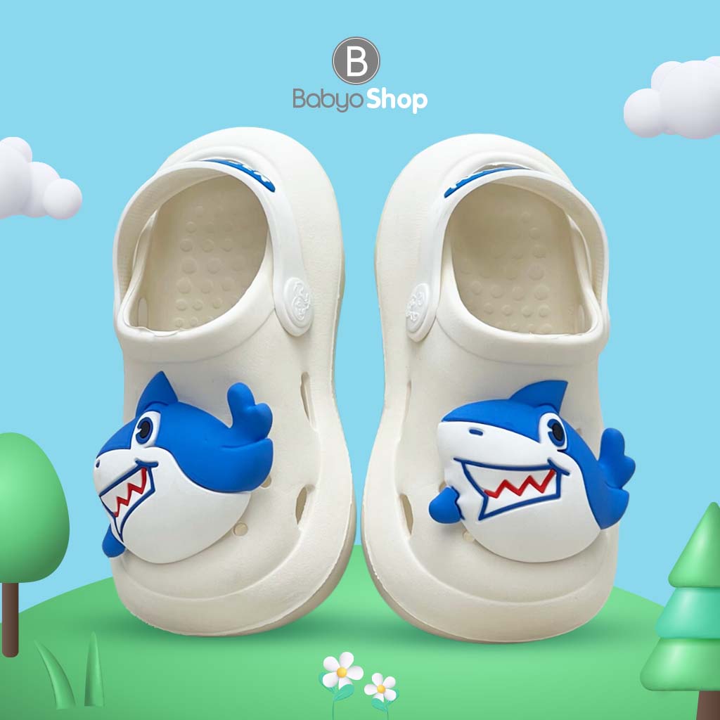 Sandal Sepatu Baim HIU SHARK Anak Bayi Laki-laki 1-6 tahun Tali Belakang Tumit IMPOR MELITTDEER