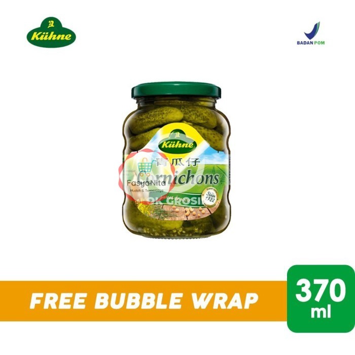 Kuhne Cornichons Acar Timun [370 ml] - Pickle Gherkin - Pickle Gherkin - FasyAnita Mart Denpasar