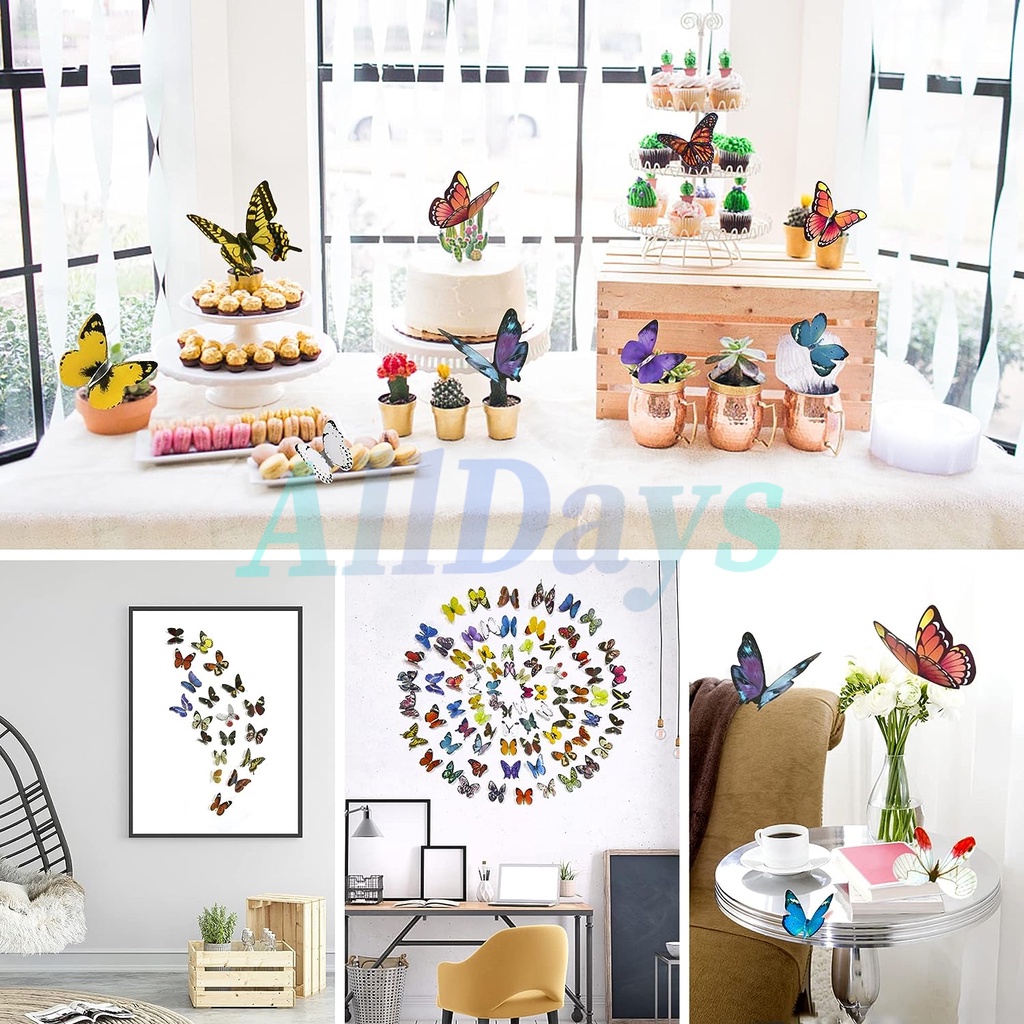 Stiker Dinding Kupu-kupu Isi 12pcs Butterfly Sticker  Wall Stiker Butterfly  Wall Sticker Hias Butterfly 1 set 12