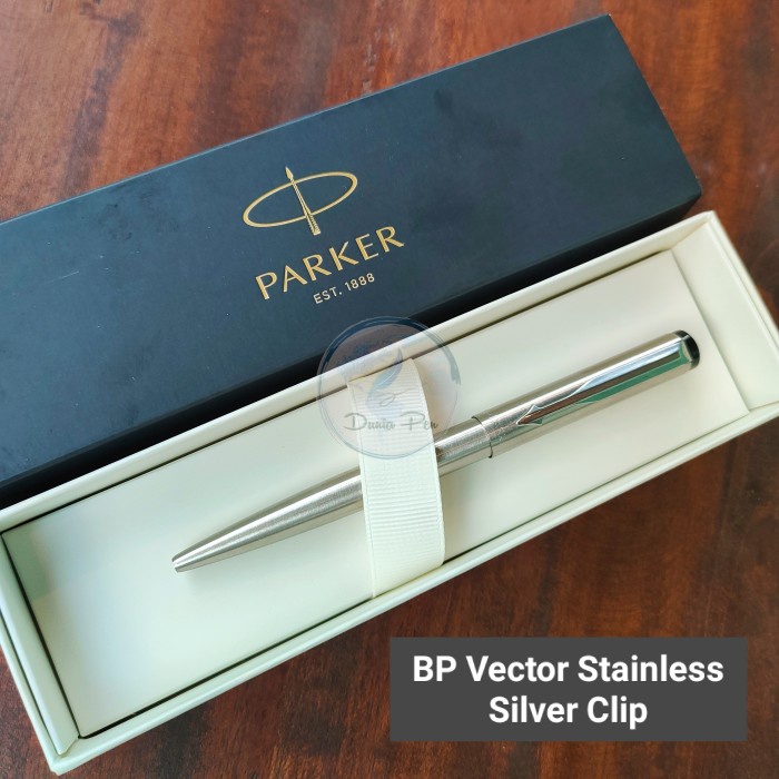 

[Promo]New Pen Parker Vector Original, Matte Black Gold Trim & Chrome Trim - Stainless SC