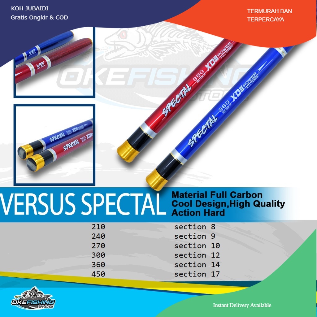 KOh jubaidi Joran Tegek Versus Spectal - Full Carbon - Hight Quality