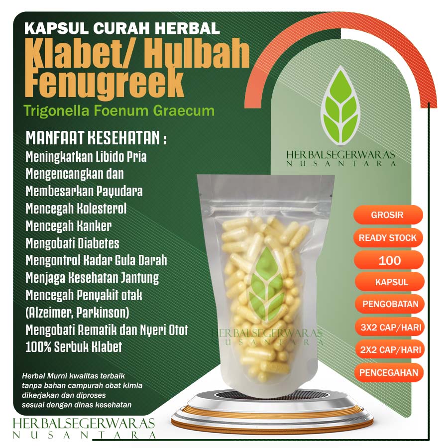 

KLABET Hulbah Fenugreek 100 Kapsul Herbal Memperbesar Payudara Libido