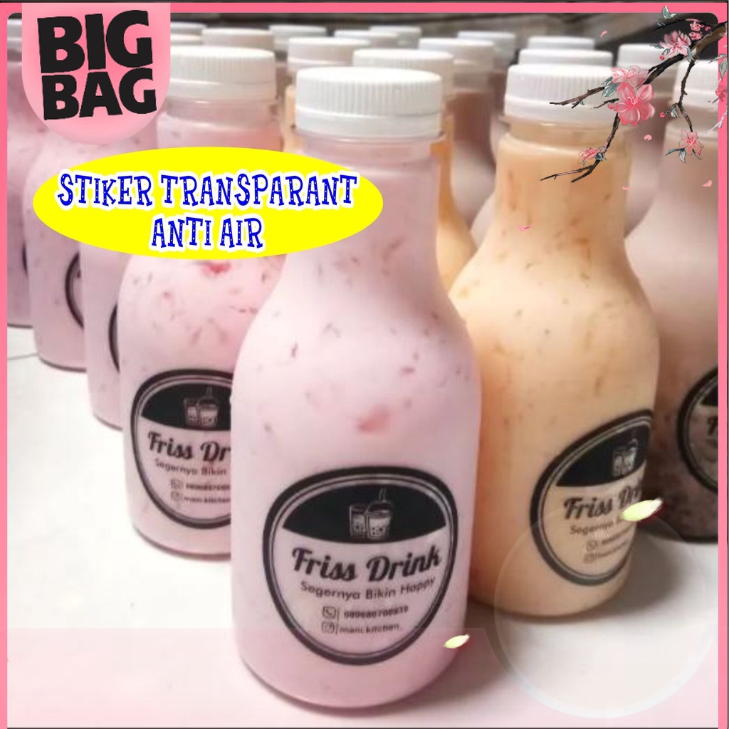 

Stiker Transparan Thank You Label Stiker Botol Minuman Produk Makanan Kemasan Unik Murah Custom