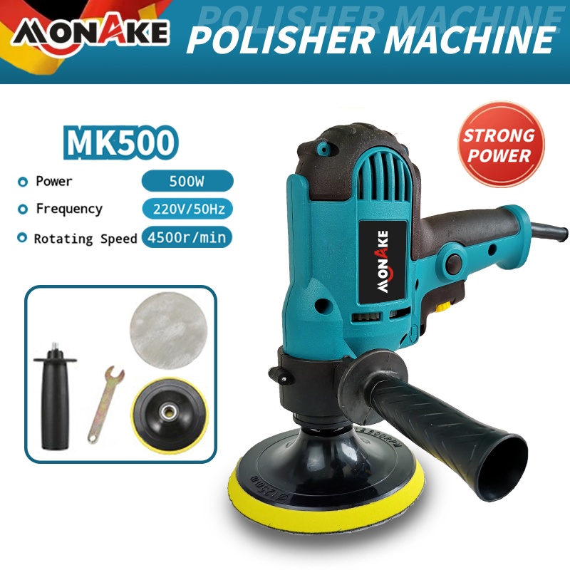 ORI MONAKE Mesin Poles Mobil Polisher 5 INCH Alat Poles Cat Mobil Full Set Car Alat Disc Disk kaca