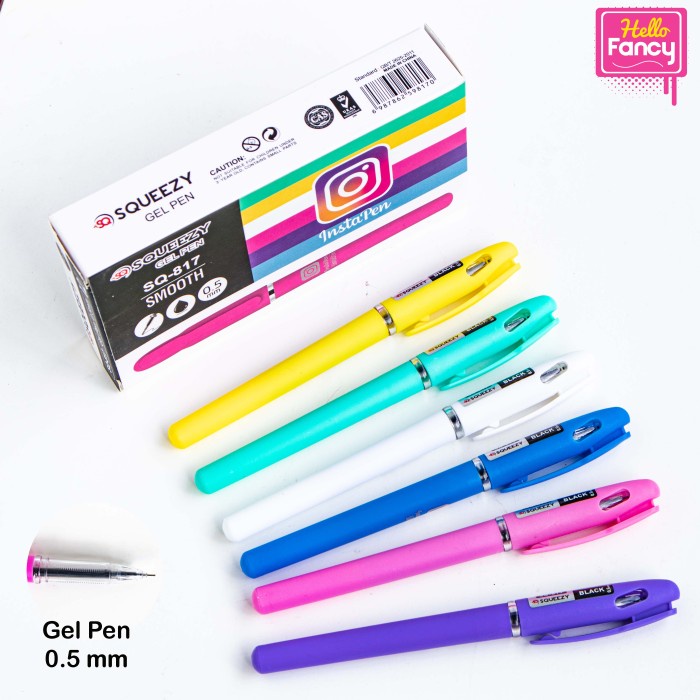 

Pulpen SQUEEZY Instapen Gel Pen 0.5 MM isi 12 / Pena GP-SQ817