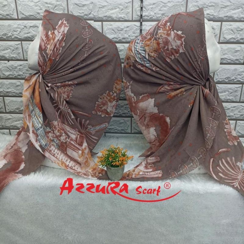 RK JILBAB HIJAB VOAL CHROMIC SERIES HIJAB SEGI 4 MOTIF AZZURA SCARF HIJAB BAHAN VOAL BUTTON SCARF