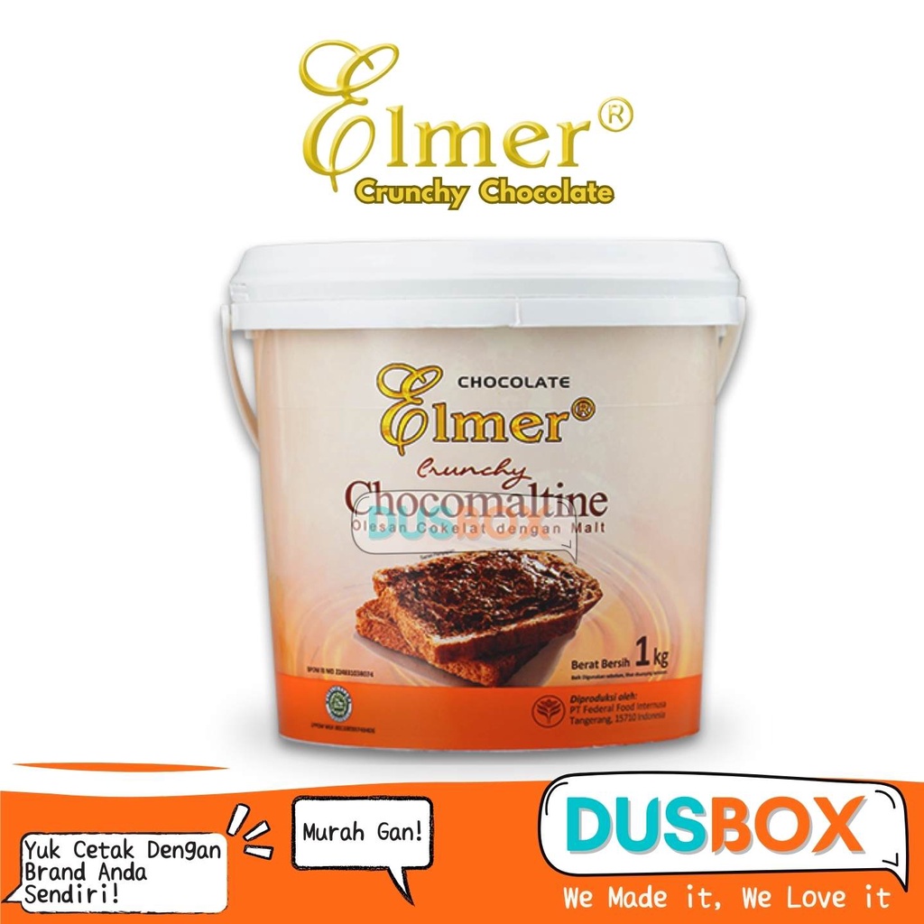 

Elmer crunchy chocomaltine 1kg / Elmer chocomaltine / Selai Roti Bakar / Toping Roti / Selai Roti / Selai Coklat / Olesan Roti
