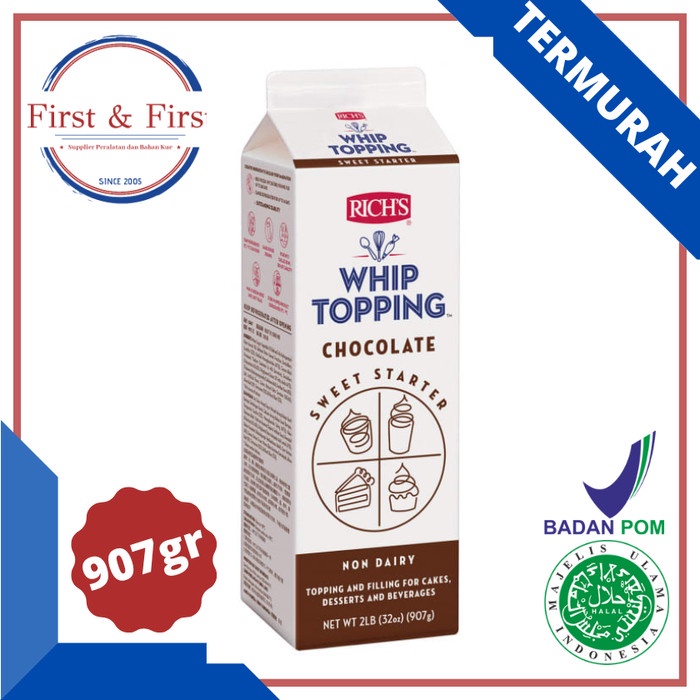 

Promo Termurah [ Best Seller ] Rich Whip Topping Chocolate 907gr