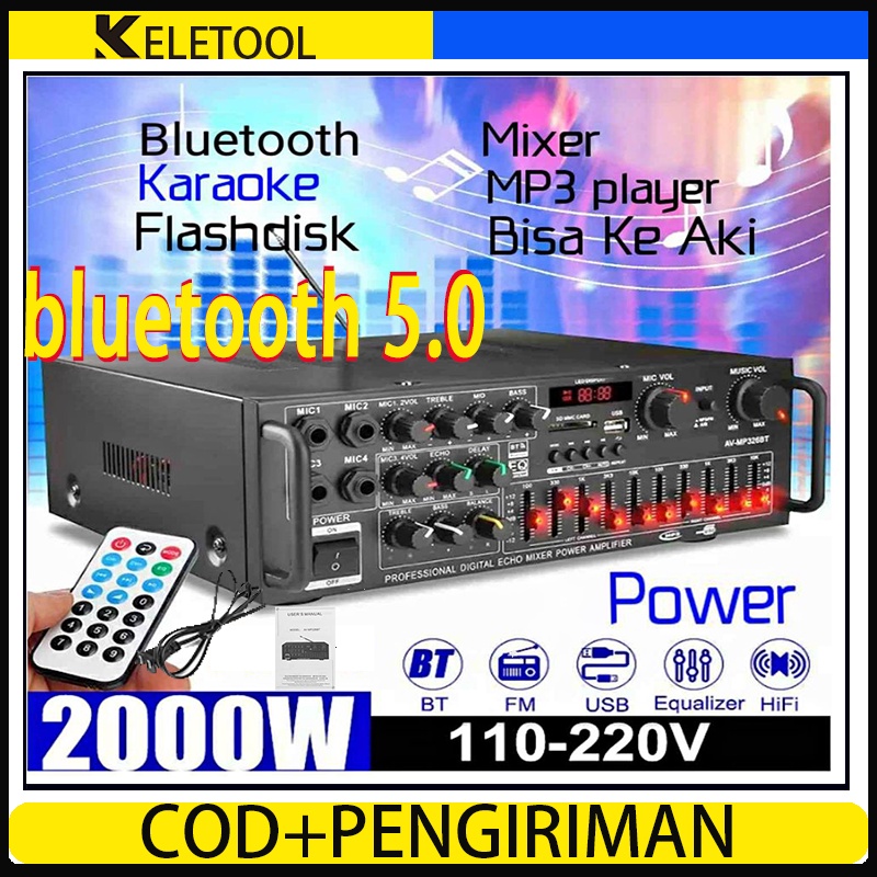 sunbuek 326bt Ampli bagus Karaoke Murah amplifier vower ampli karaoke murah 2000 Watt Eq blutooth sa