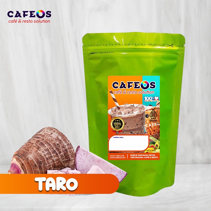 

Bubuk Minuman Susu Rasa Taro Cafeos Powder Drink Kemasan 500 gram