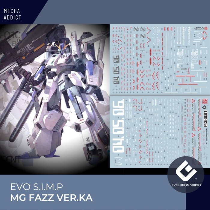 Water Slide Decal MG FA-010-A FAZZ VER.KA by EVO SIMP - Fluorescent