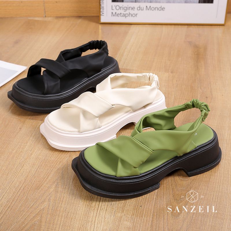 Sanzeil Venti - Sepatu Sandal Wanita Platform Sol Tebal Import Shoes  3088