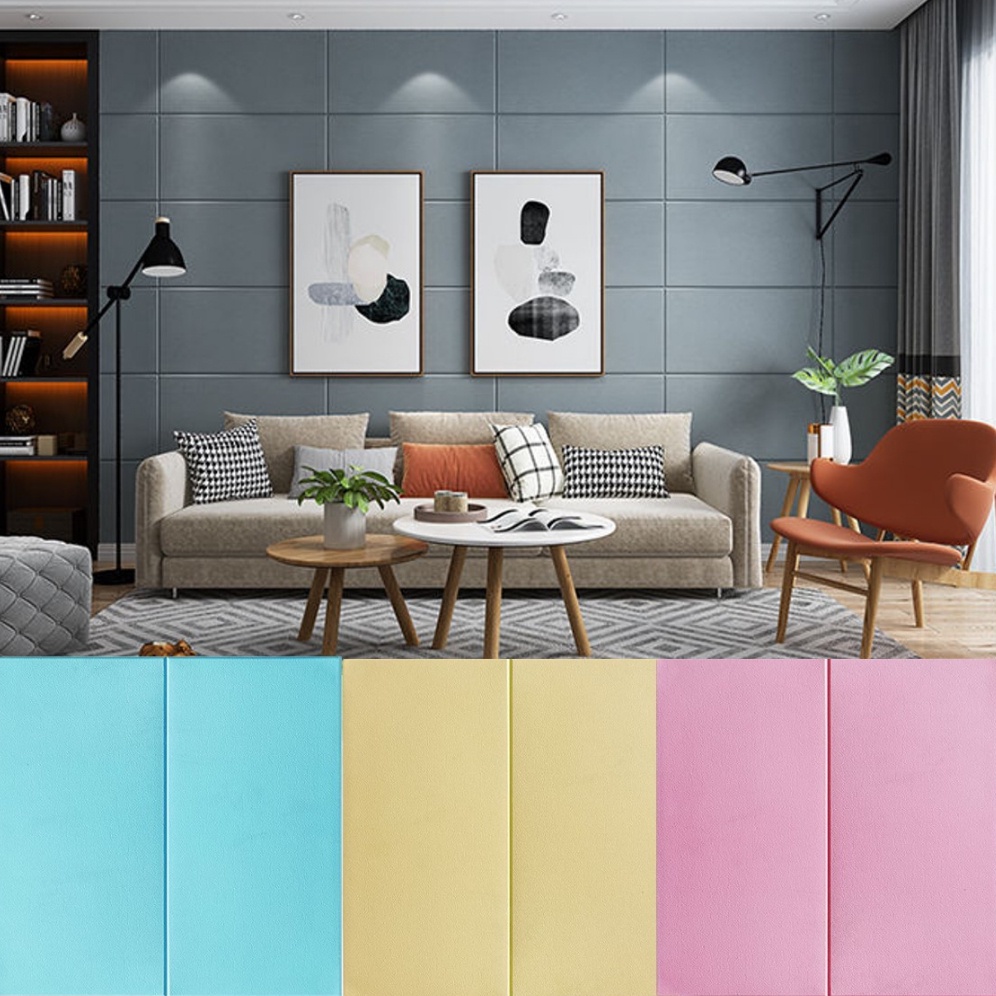 HL0538 Wallpaper 3D FOAM Wallpaper Dinding 3D Motif Marble Wallpaper Polos