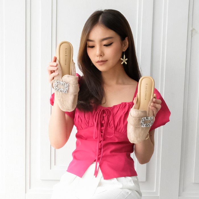 [KIA] LACE LYNELLE MULES KAYANA - NUDE, 35