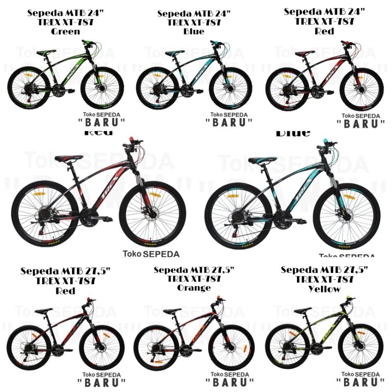 TB - Sepeda MTB Gunung TREX XT-787 Ukuran 24 26 27.5 Inch