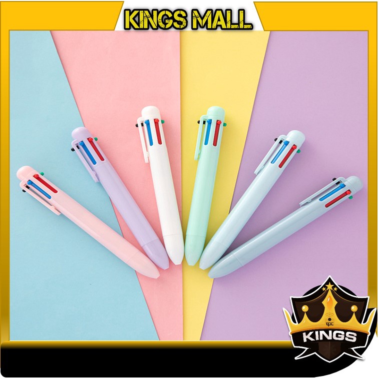 

KINGS - S5979 Pulpen Warna Mekanik Pastel Color / 6 In 1 Warna Pulpen Multicolor / Pulpen Warna Warni / Pulpen Sekolah Multicolor
